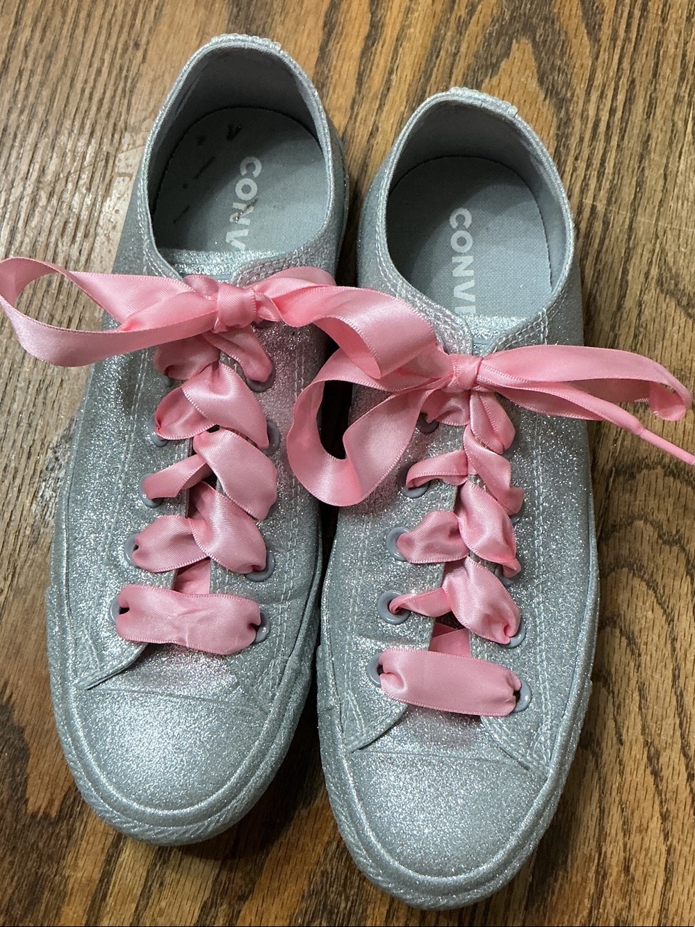 NWOT Silver Glitter Converse All Star Low-top Sneakers